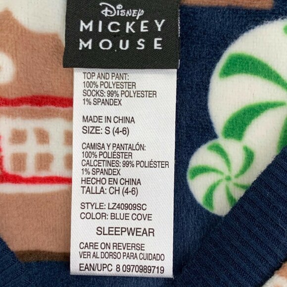 Disney Mickey & Minne Mouse Gingerbread Super Soft Fleece Pajama Set Women's S - Picture 8 of 9